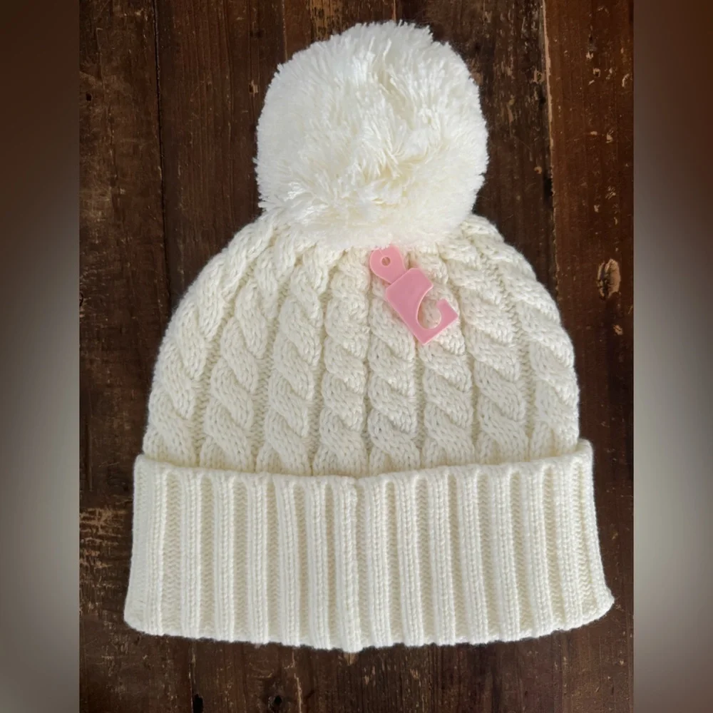 NEW! Kate Spade New York Cable knit Beanie and rib top pop mittens